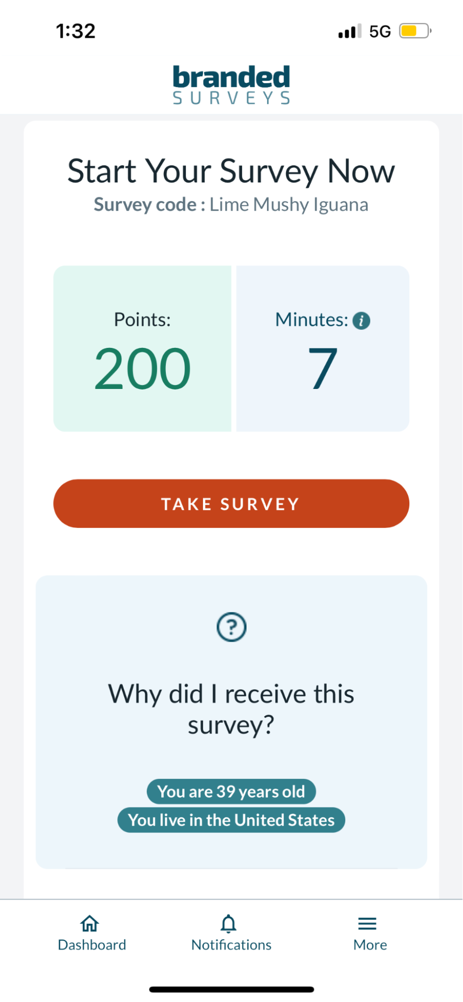 Branded Surveys app preview