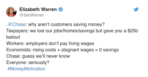 Elizabeth Warren dunked on the tweet