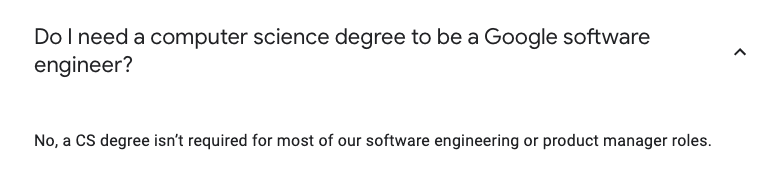 Computer science degree not necessary for Google
