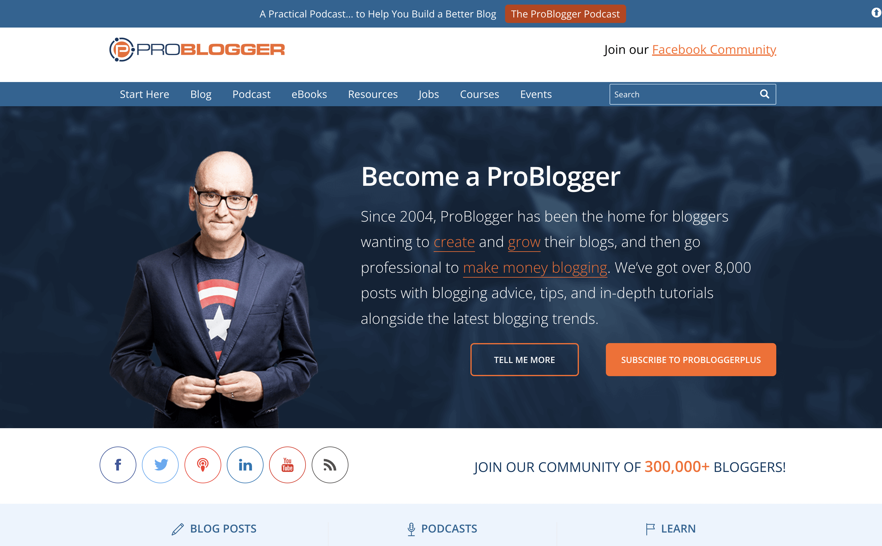 ProBlogger home page