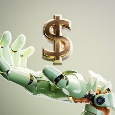 robot hand with money